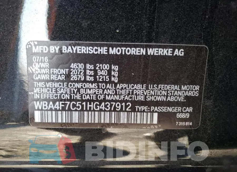 WBA4F7C51HG437912 Photo# 12