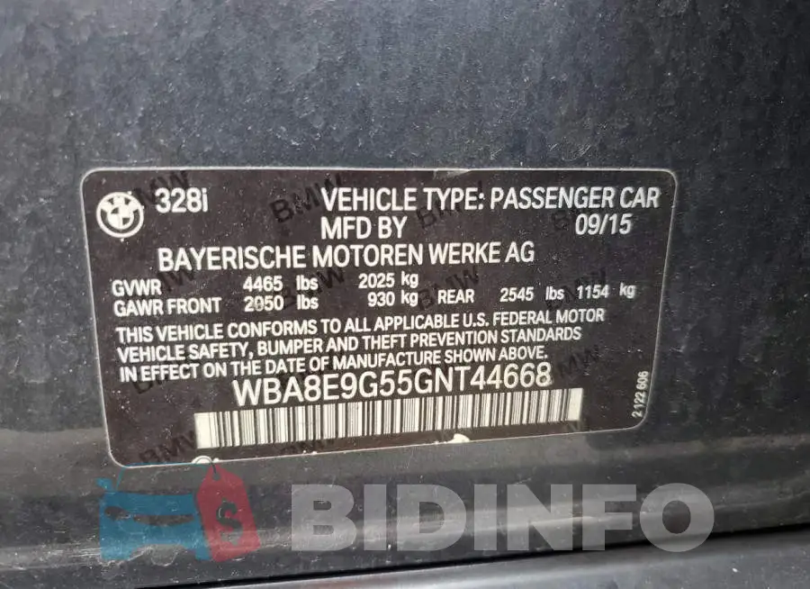 WBA8E9G55GNT44668 Photo# 12
