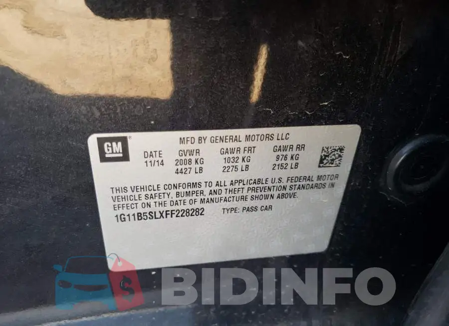 1G11B5SLXFF228282 Photo# 12