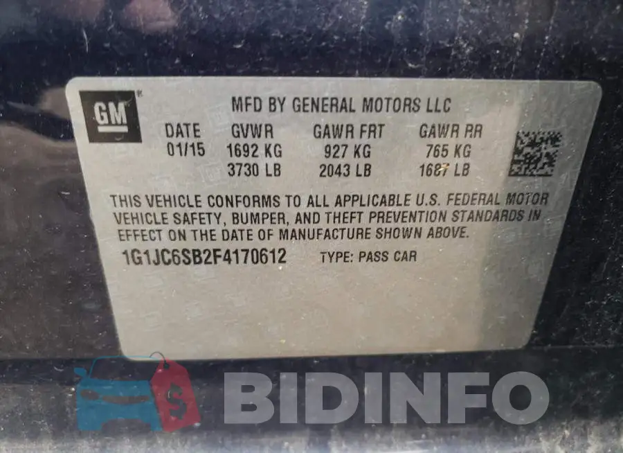 1G1JC6SB2F4170612 Photo# 12