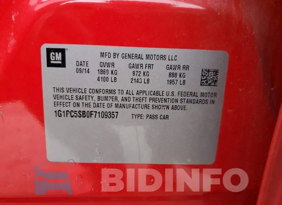 1G1PC5SB0F7109357 Photo# 12