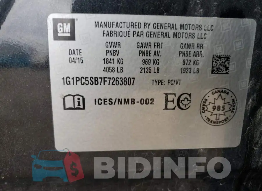 1G1PC5SB7F7263807 Photo# 12