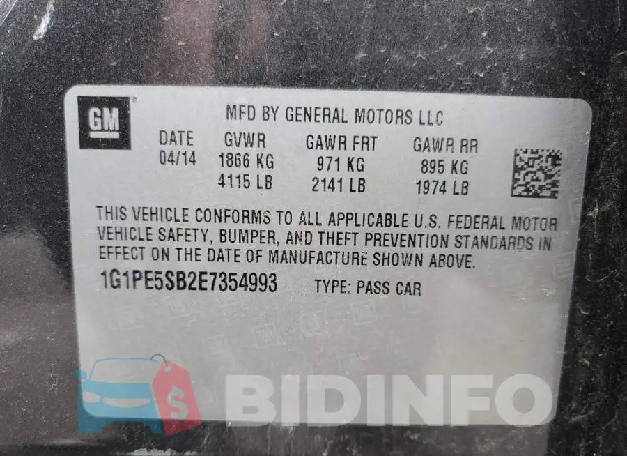 1G1PE5SB2E7354993 Photo# 12