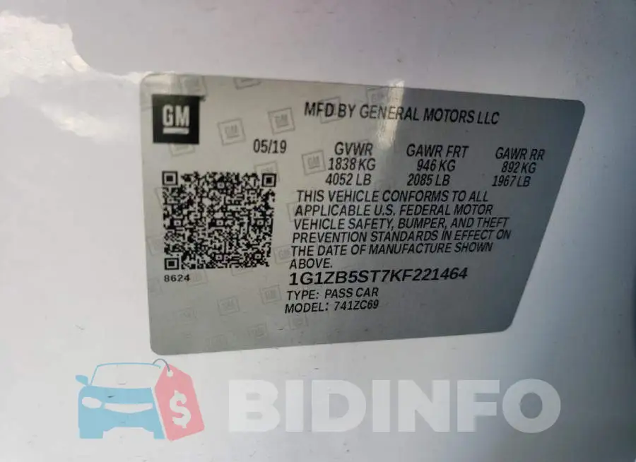 1G1ZB5ST7KF221464 Photo# 12