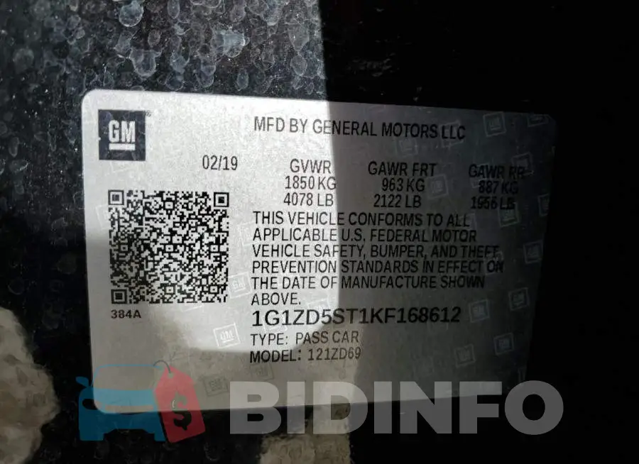 1G1ZD5ST1KF168612 Photo# 12