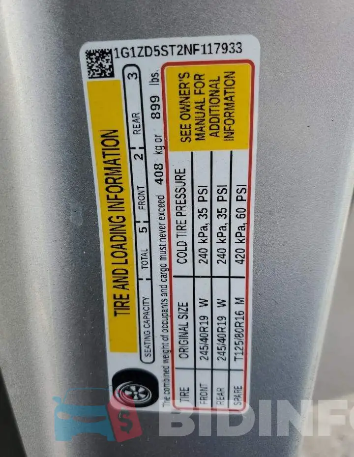 1G1ZD5ST2NF117933 Photo# 13