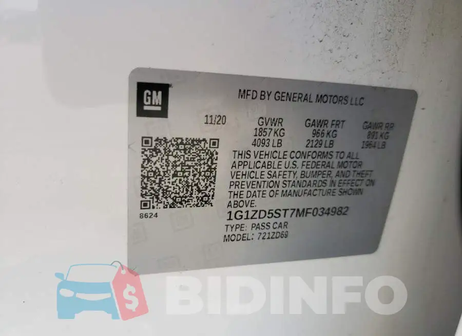 1G1ZD5ST7MF034982 Photo# 12