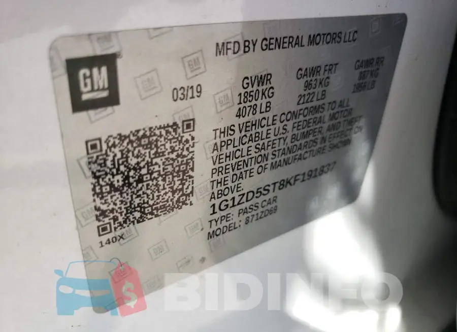 1G1ZD5ST8KF191837 Photo# 12
