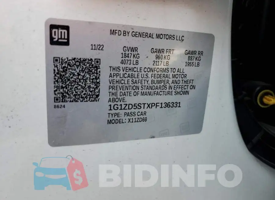 1G1ZD5STXPF136331 Photo# 12
