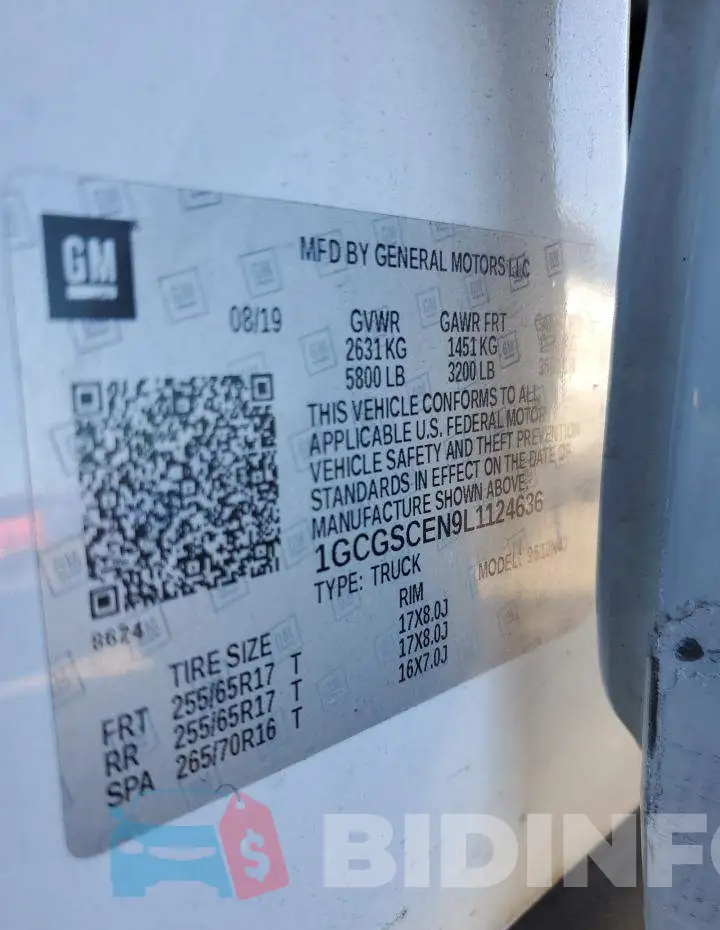 1GCGSCEN9L1124636 Photo# 12