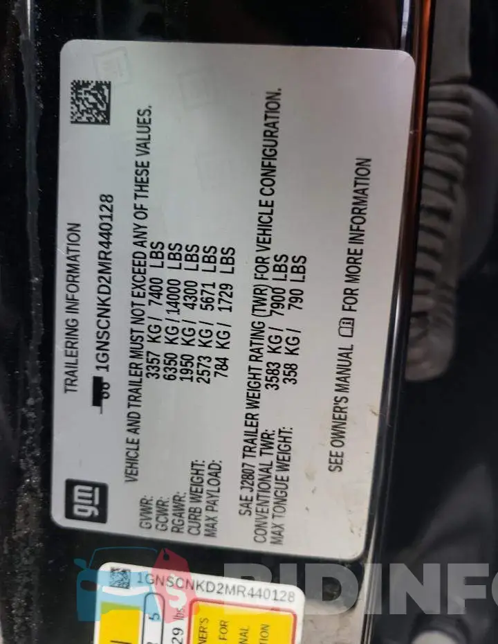 1GNSCNKD2MR440128 Photo# 12