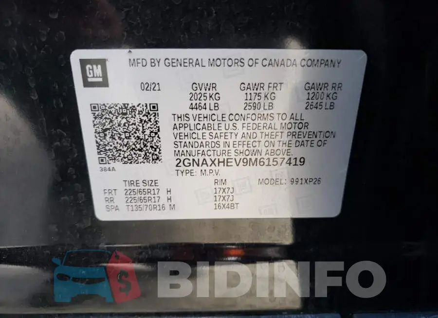 2GNAXHEV9M6157419 Photo# 13