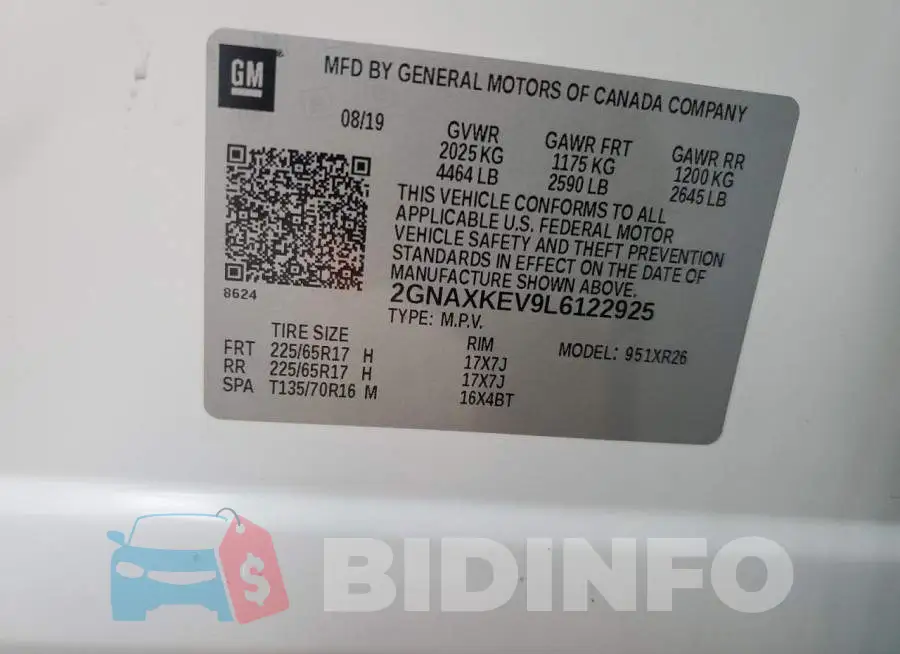 2GNAXKEV9L6122925 Photo# 12