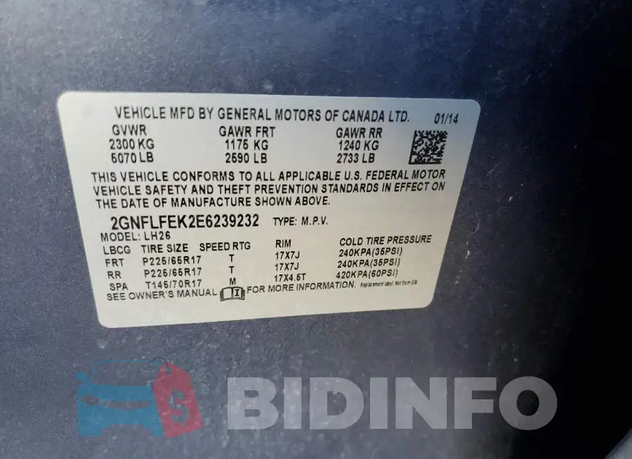 2GNFLFEK2E6239232 Photo# 12