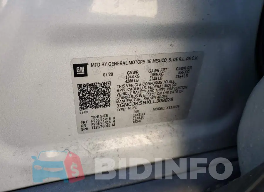 3GNCJKSBXLL308828 Photo# 12