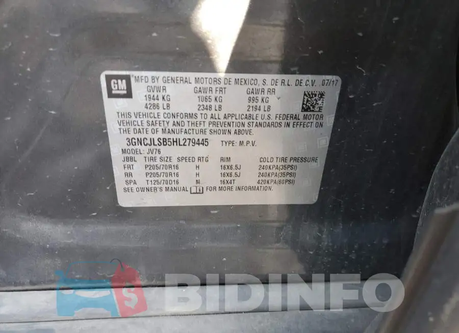 3GNCJLSB5HL279445 Photo# 12