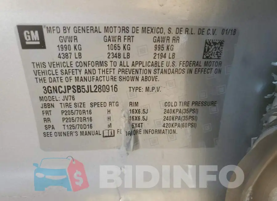 3GNCJPSB5JL280916 Photo# 12
