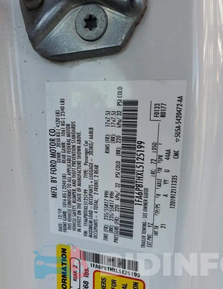 1FA6P8THXL5125199 Photo# 12