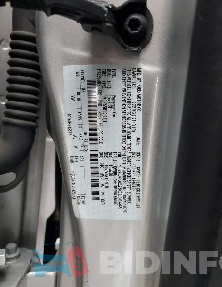1FADP3E25GL304481 Photo# 12