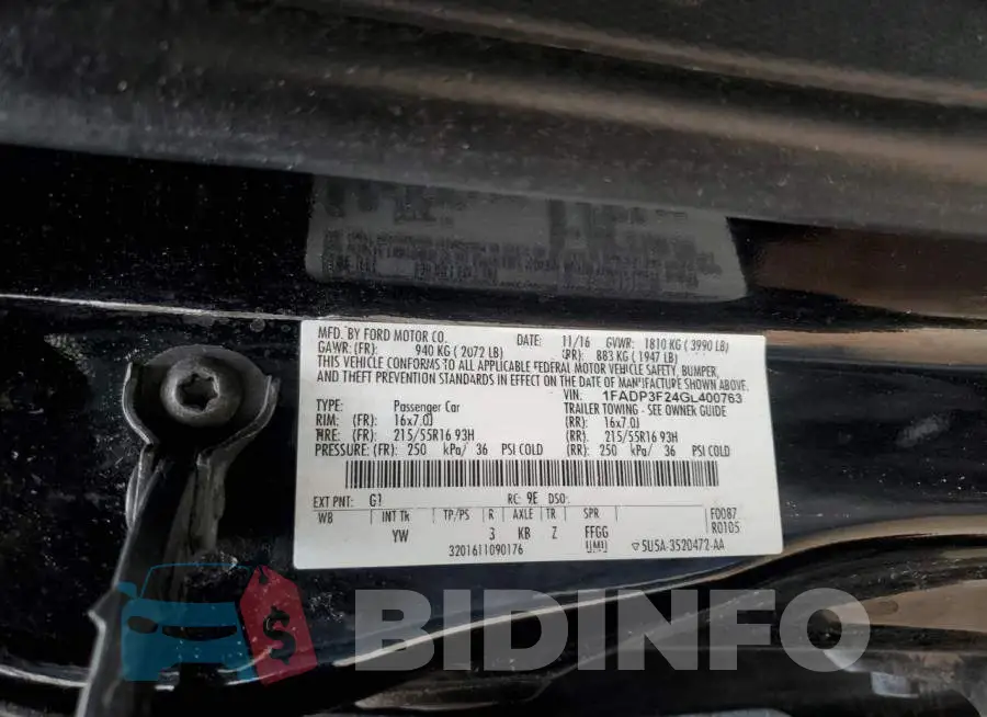 1FADP3F24GL400763 Photo# 12