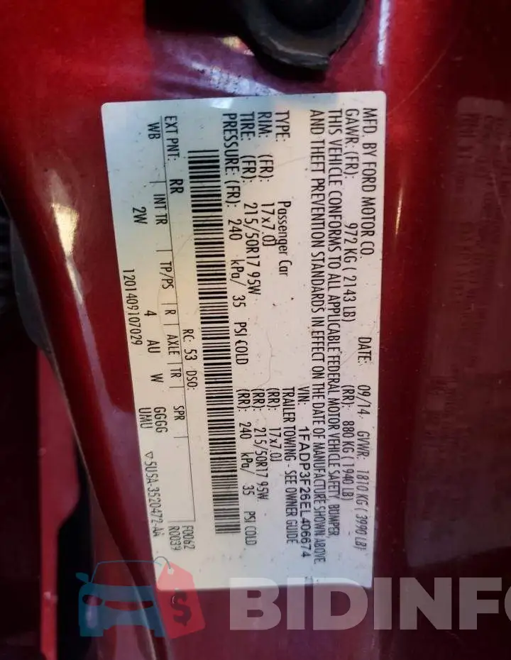 1FADP3F26EL406674 Photo# 12