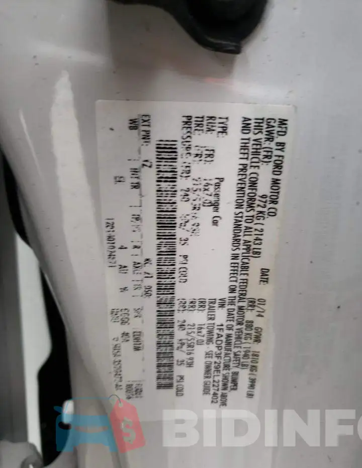 1FADP3F29EL227402 Photo# 12