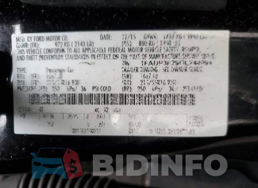 1FADP3F29GL244994 Photo# 12