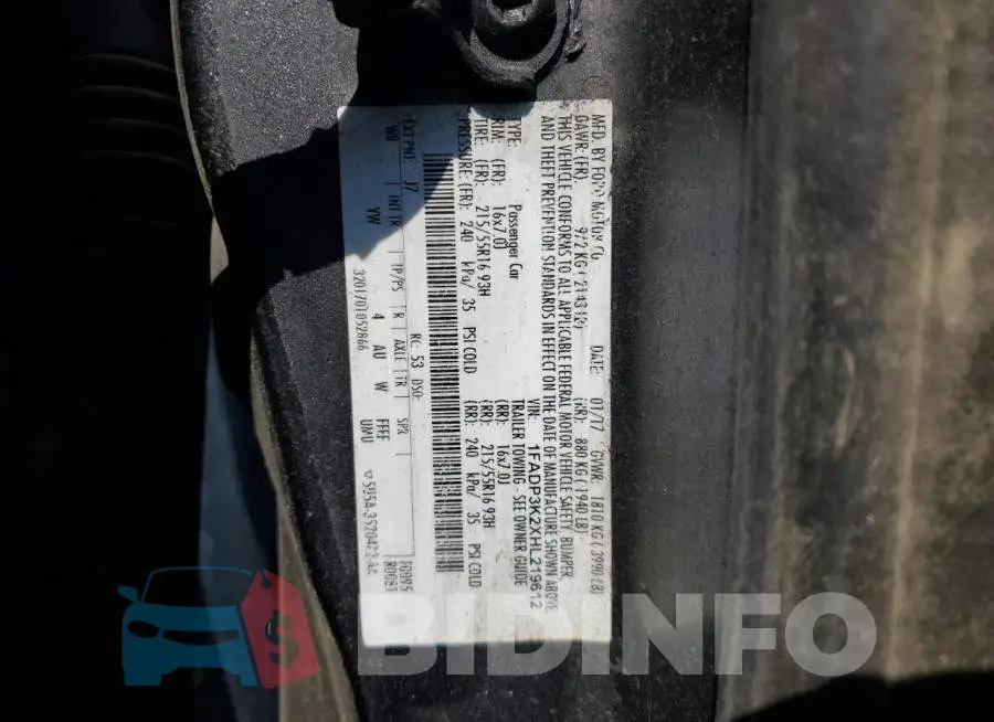1FADP3K2XHL219612 Photo# 14