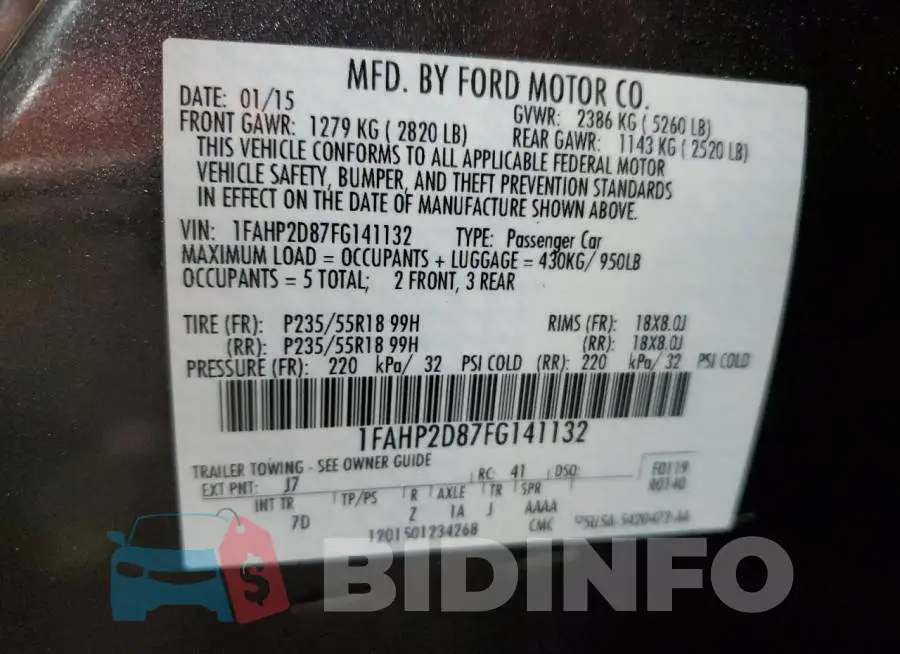 1FAHP2D87FG141132 Photo# 12
