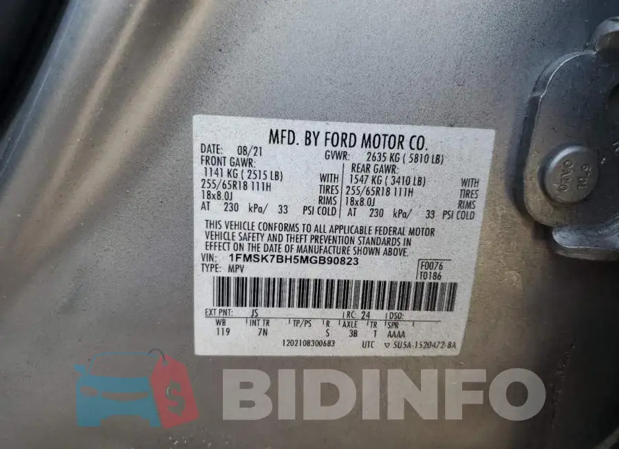 1FMSK7BH5MGB90823 Photo# 12