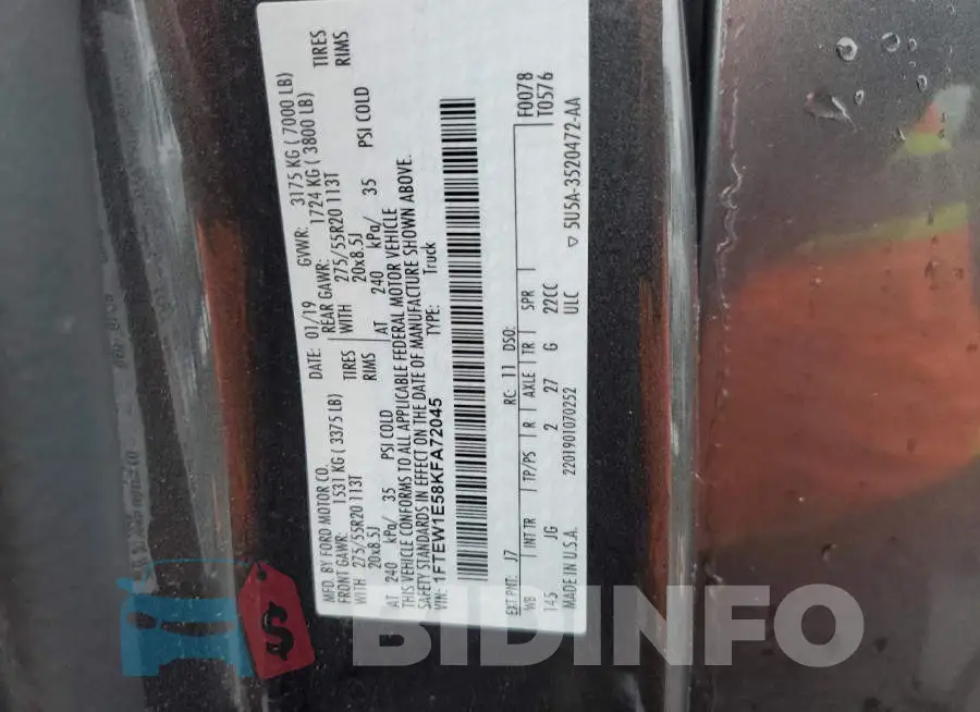 1FTEW1E58KFA72045 Photo# 12
