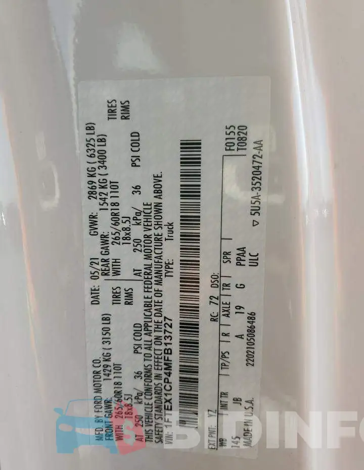 1FTEX1CP4MFB13727 Photo# 12
