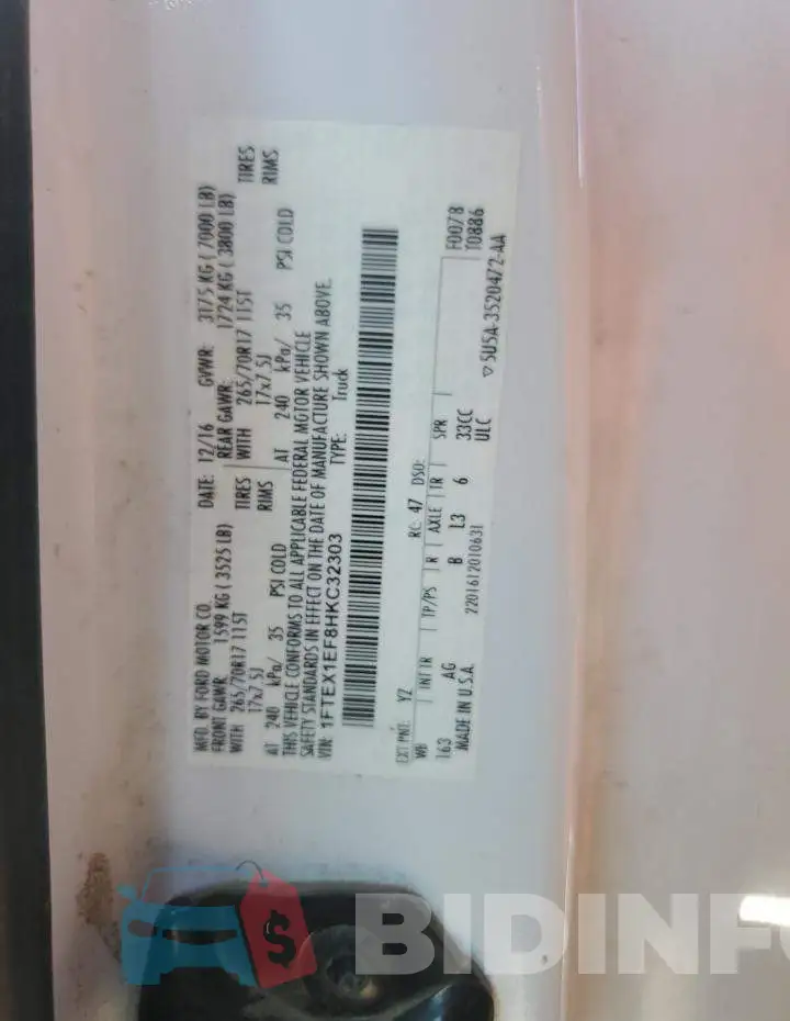 1FTEX1EF8HKC32303 Photo# 13