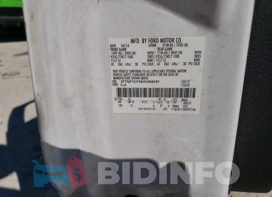 1FTNF1CF9EKD84043 Photo# 13