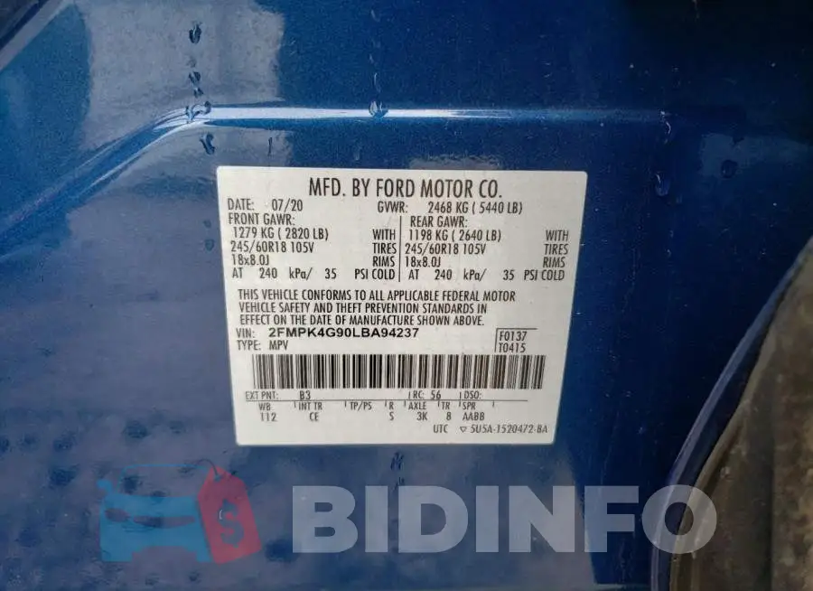 2FMPK4G90LBA94237 Photo# 13