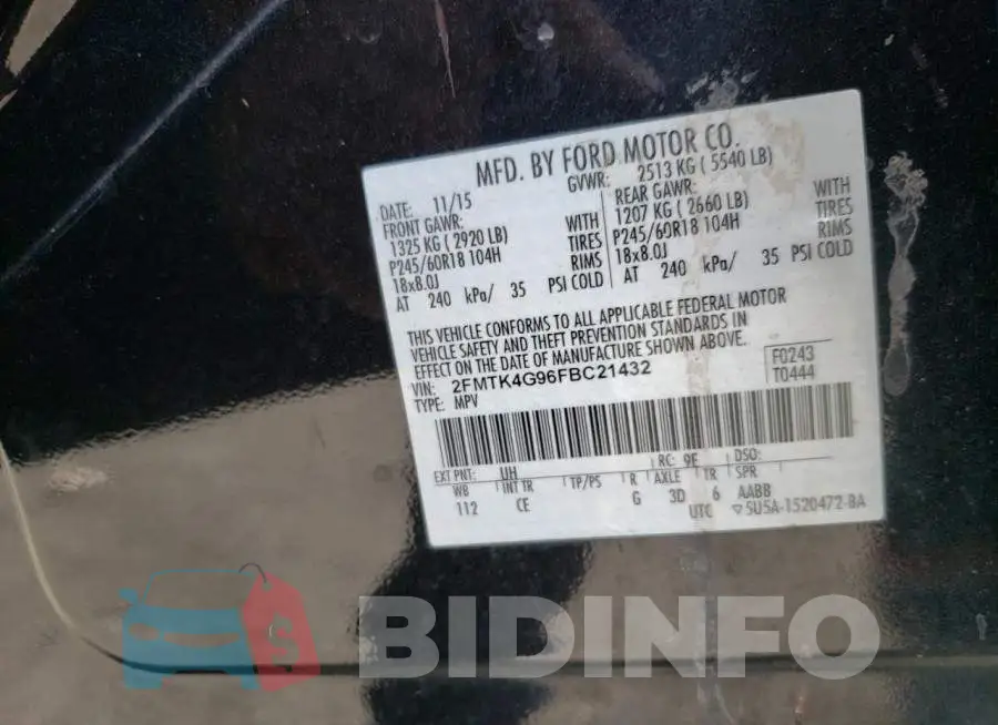 2FMTK4G96FBC21432 Photo# 13