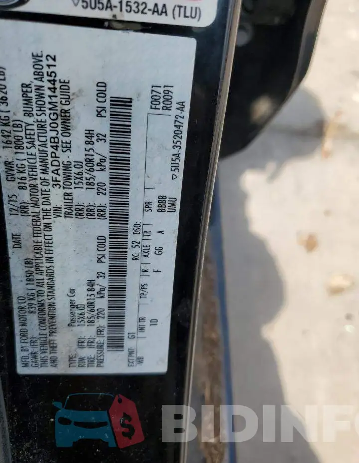3FADP4BJ0GM144512 Photo# 12