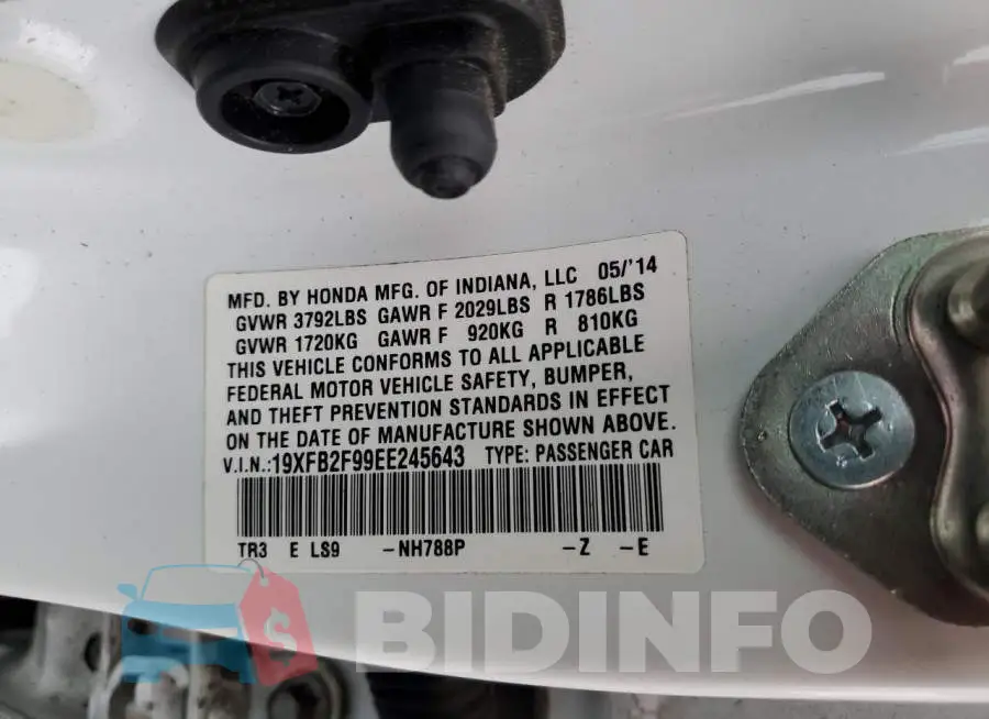19XFB2F99EE245643 Photo# 12