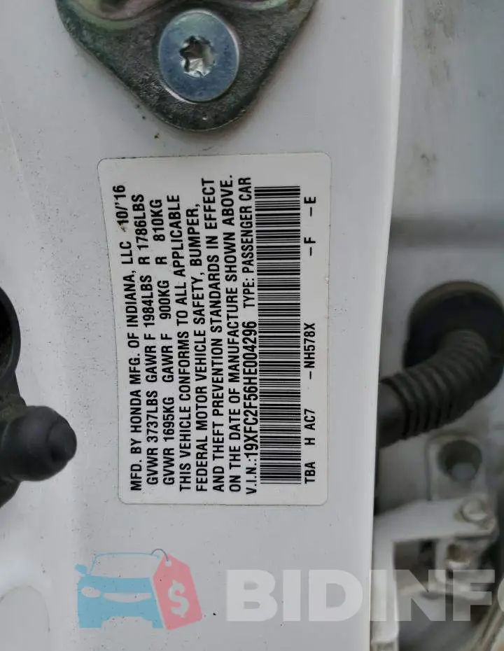 19XFC2F56HE004296 Photo# 12