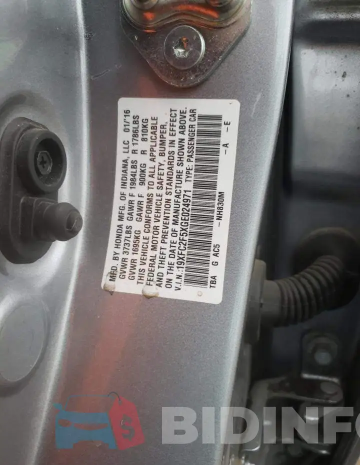 19XFC2F5XGE024971 Photo# 12