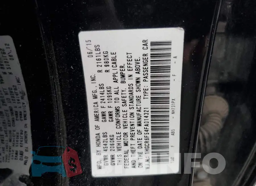 1HGCR6F54FA014321 Photo# 13