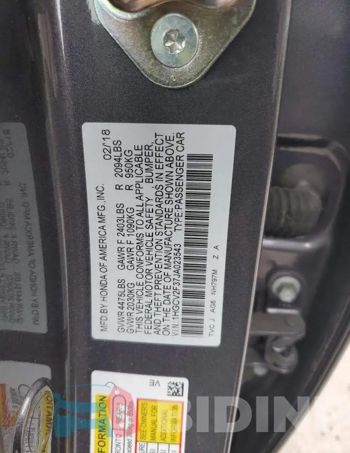 1HGCV2F37JA023543 Photo# 13