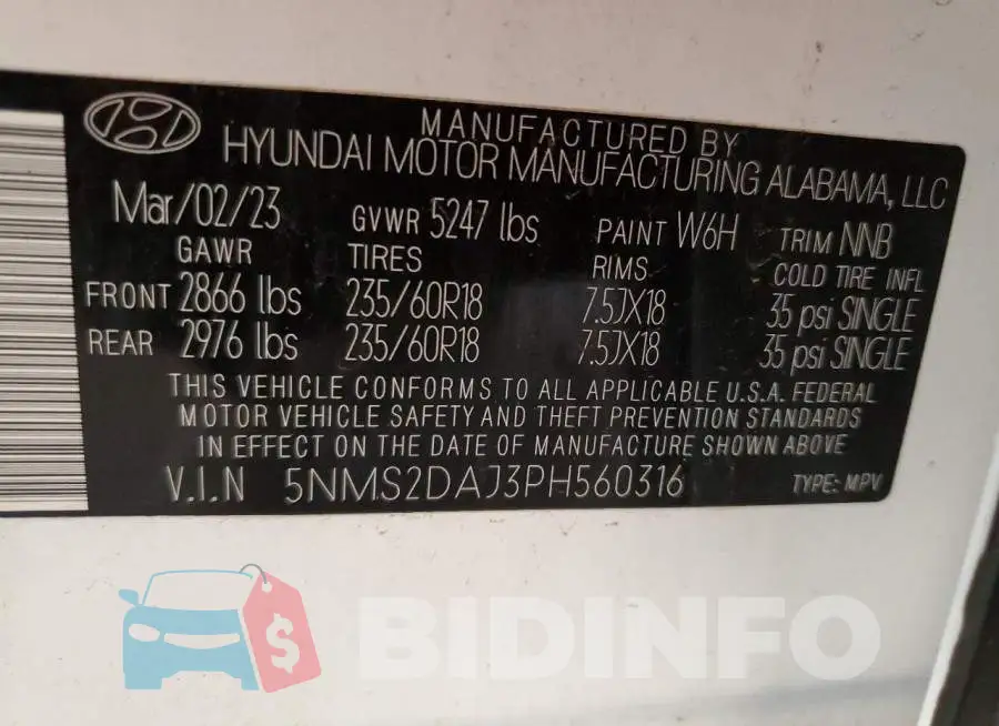5NMS2DAJ3PH560316 Photo# 12