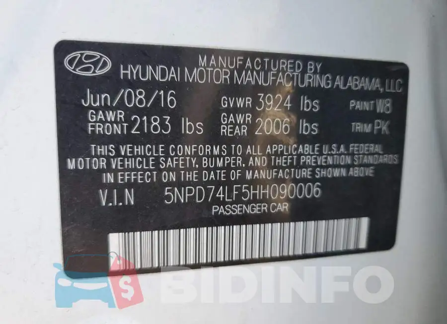 5NPD74LF5HH090006 Photo# 12