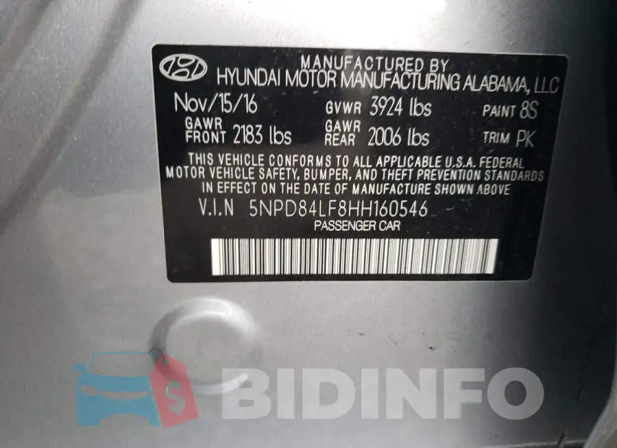5NPD84LF8HH160546 Photo# 12