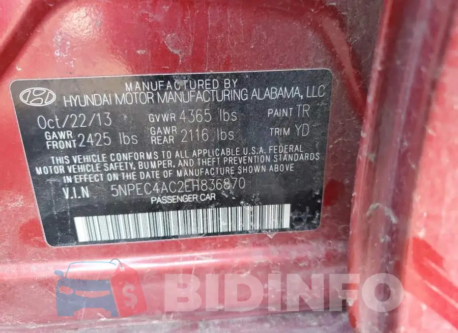 5NPEC4AC2EH836870 Photo# 12