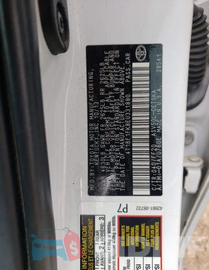 4T1BF1FK8EU331880 Photo# 12