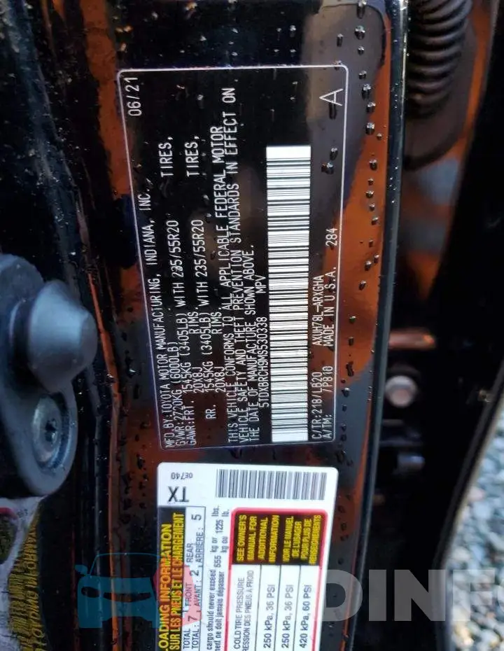5TDXBRCH9MS530338 Photo# 13