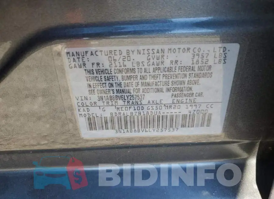 3N1AB8BV6LY257537 Photo# 12