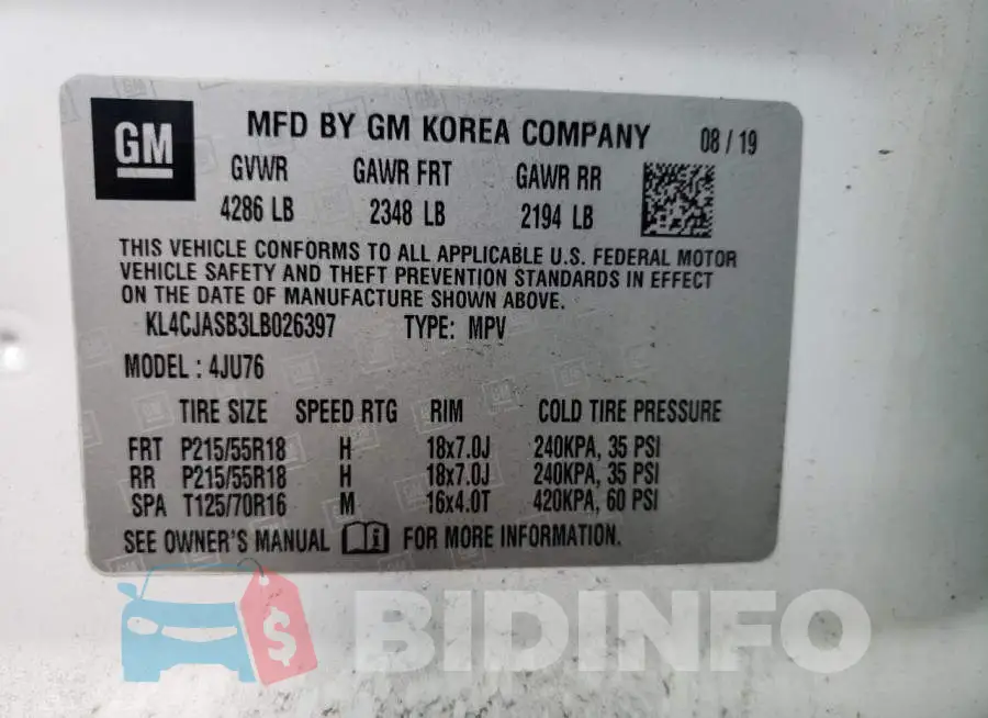 KL4CJASB3LB026397 Photo# 13